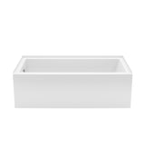 Rubix 6032 AFR Acrylic Alcove Left-Hand Drain Bathtub in White