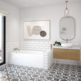 Rubix 6032 AFR Acrylic Alcove Left-Hand Drain Bathtub in White