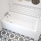 Rubix 6032 Acrylic Alcove Left-Hand Drain Bathtub in White