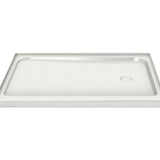 Rectangular Base 6030 3 in. Acrylic Alcove Shower Base with Left-Hand Drain in White