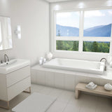 Skybox 6636 Acrylic Drop-in End Drain Bathtub in White