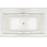 Optik 6636 F Acrylic Freestanding Center Drain Bathtub in White with White Skirt