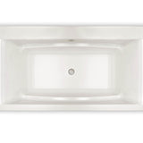 Optik 6636 F Acrylic Freestanding Center Drain Bathtub in White with White Skirt