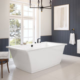 Optik 6636 F Acrylic Freestanding Center Drain Bathtub in White with White Skirt