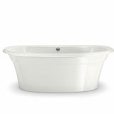 Ella Sleek 66 x 36 Acrylic Freestanding Center Drain Bathtub in White with White Skirt