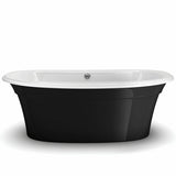 Ella Sleek 66 x 36 Acrylic Freestanding Center Drain Bathtub in White with White Skirt