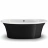 Ella Sleek 66 x 36 Acrylic Freestanding Center Drain Bathtub in White with White Skirt