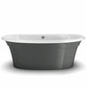Ella Sleek 66 x 36 Acrylic Freestanding Center Drain Bathtub in White with White Skirt