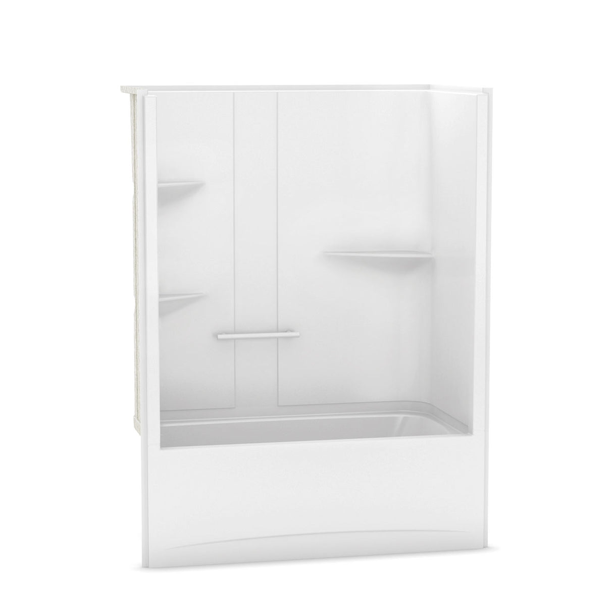 Camelia TS-6032 Acrylic Alcove Left-Hand Drain One-Piece Tub Shower in White