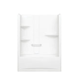 Camelia TS-6032 Acrylic Alcove Left-Hand Drain One-Piece Tub Shower in White