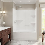 Camelia TS-6032 Acrylic Alcove Left-Hand Drain One-Piece Tub Shower in White