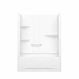 Camelia TS-6032 Acrylic Alcove Left-Hand Drain Two-Piece Tub Shower in White