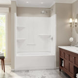 Camelia TS-6032 Acrylic Alcove Left-Hand Drain Two-Piece Tub Shower in White