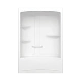 Camelia TSR-6032 Acrylic Alcove Left-Hand Drain One-Piece Tub Shower in White