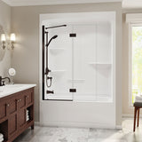 Camelia TSR-6032 Acrylic Alcove Left-Hand Drain One-Piece Tub Shower in White