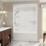 Camelia TSR-6032 Acrylic Alcove Left-Hand Drain One-Piece Tub Shower in White