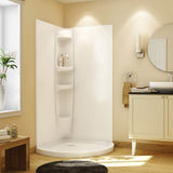 Olympia Round - Left Opening 36 x 36 Acrylic Left-Hand Drain Shower Kit in White with Clear glass in Chrome