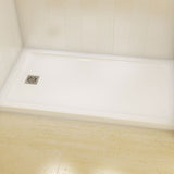 Olympia Square 6032 Acrylic Alcove or Corner Shower Base in White with Left-Hand Drain