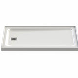 Olympia Square 6032 Acrylic Alcove or Corner Shower Base in White with Left-Hand Drain