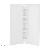 38 x 38 in. Acrylic Three-Piece Corner Shower Wall Kit in White