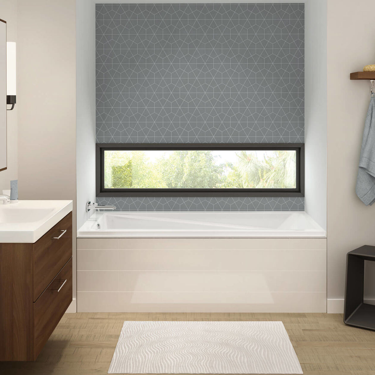 Exhibit 6042 IF Acrylic Alcove Left-Hand Drain Bathtub in White