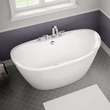 Delsia 6032 AcrylX Freestanding Center Drain Bathtub in White with White Skirt