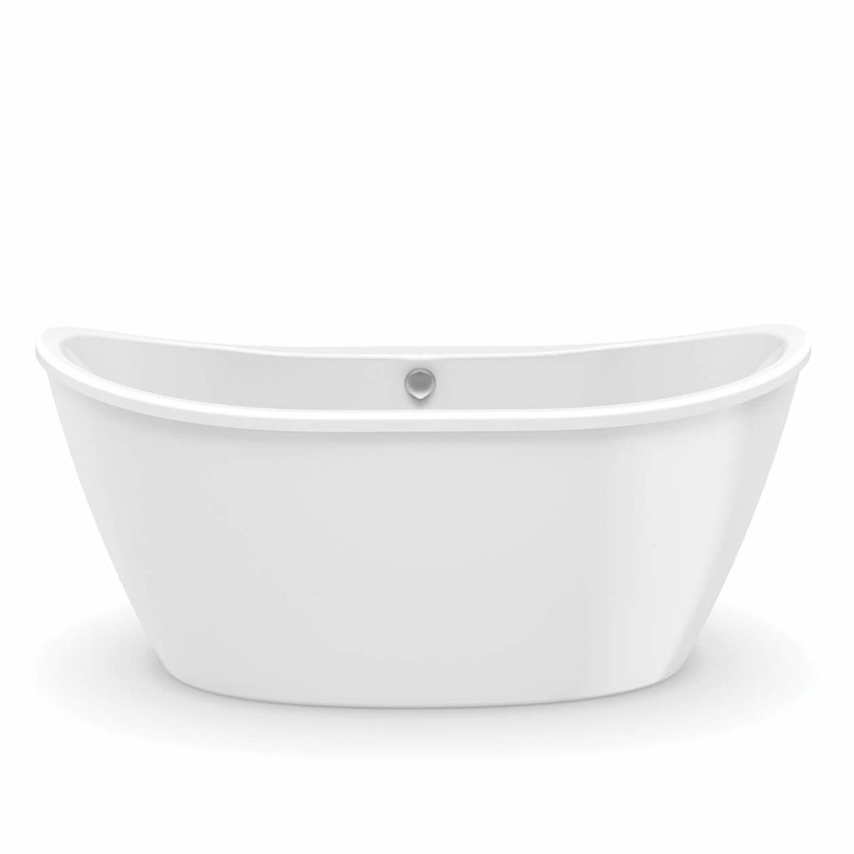 Delsia 6032 AcrylX Freestanding Center Drain Bathtub in White with White Skirt