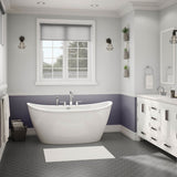 Delsia 6032 AcrylX Freestanding Center Drain Bathtub in White with White Skirt