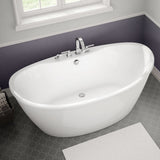 Delsia 6636 AcrylX Freestanding Center Drain Bathtub in White with White Skirt
