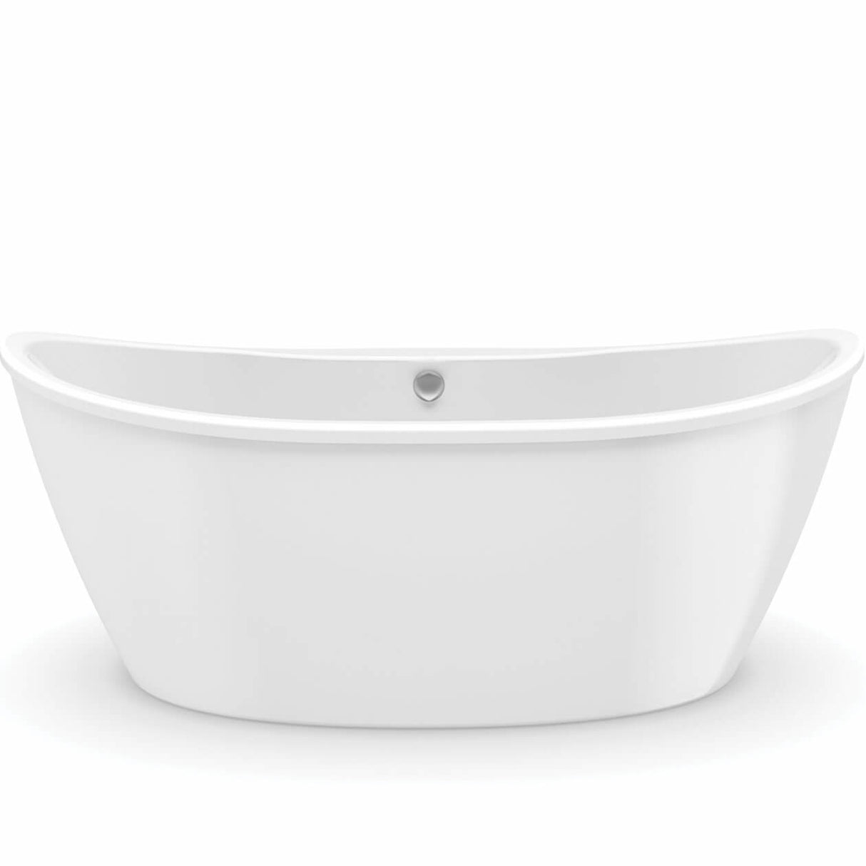Delsia 6636 AcrylX Freestanding Center Drain Bathtub in White with White Skirt