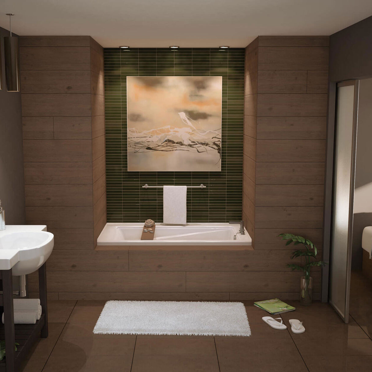 Exhibit 7232 IF DTF Acrylic Alcove Left-Hand Drain Bathtub in White