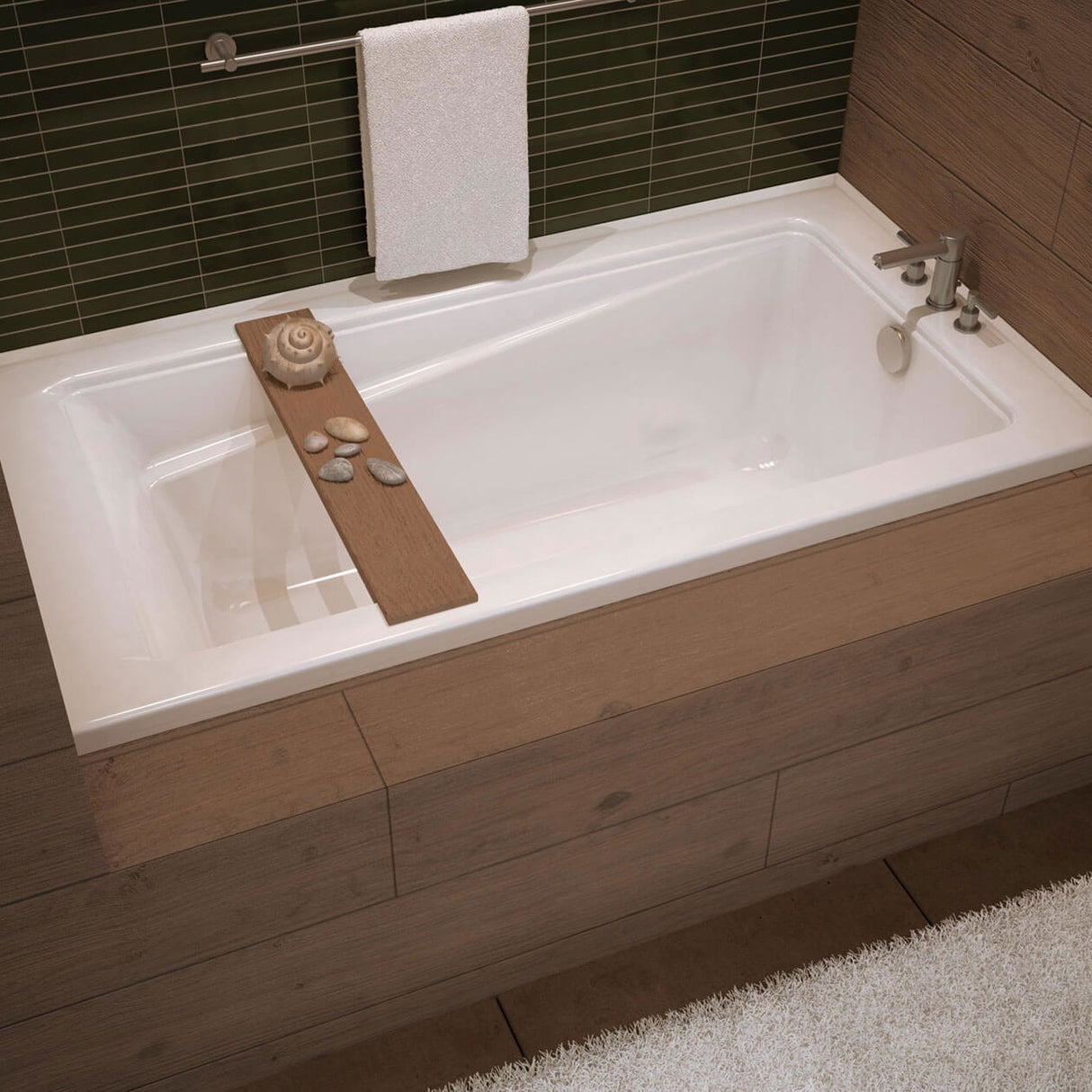 Exhibit 7232 IF DTF Acrylic Alcove Left-Hand Drain Bathtub in White