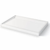 Distinct 48 48 x 32 Acrylic Alcove or Corner Shower Base with Back Center Drain in White