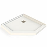 Neo-Angle Base 40 Acrylic Corner Left or Right Shower Base with Corner Drain in White