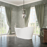 Joan 61 x 32 Acrylic Freestanding End Drain Bathtub in White with White Skirt