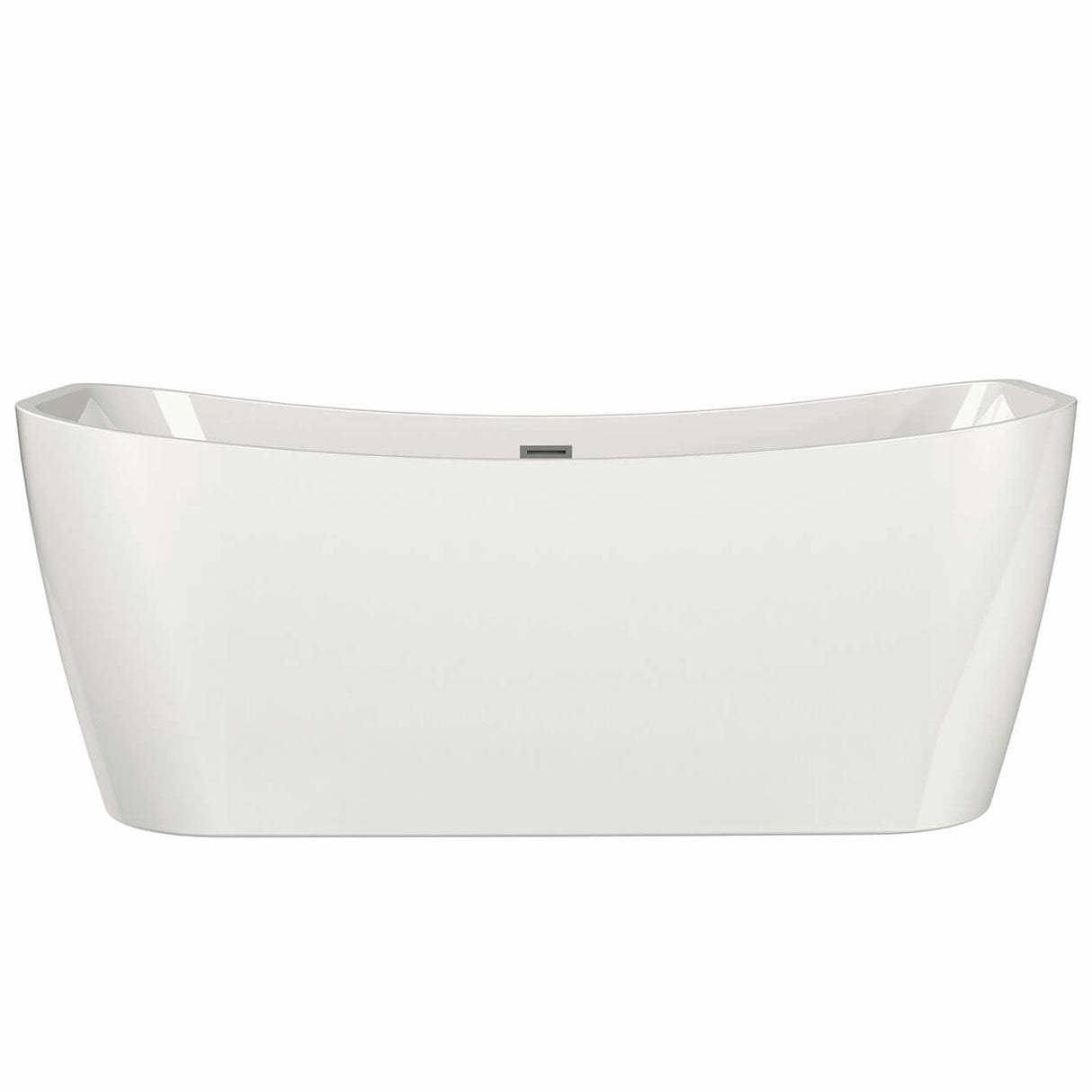 Villi 65 x 32 Acrylic Freestanding Center Drain Bathtub in White with White Skirt