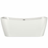 Villi 65 x 32 Acrylic Freestanding Center Drain Bathtub in White with White Skirt