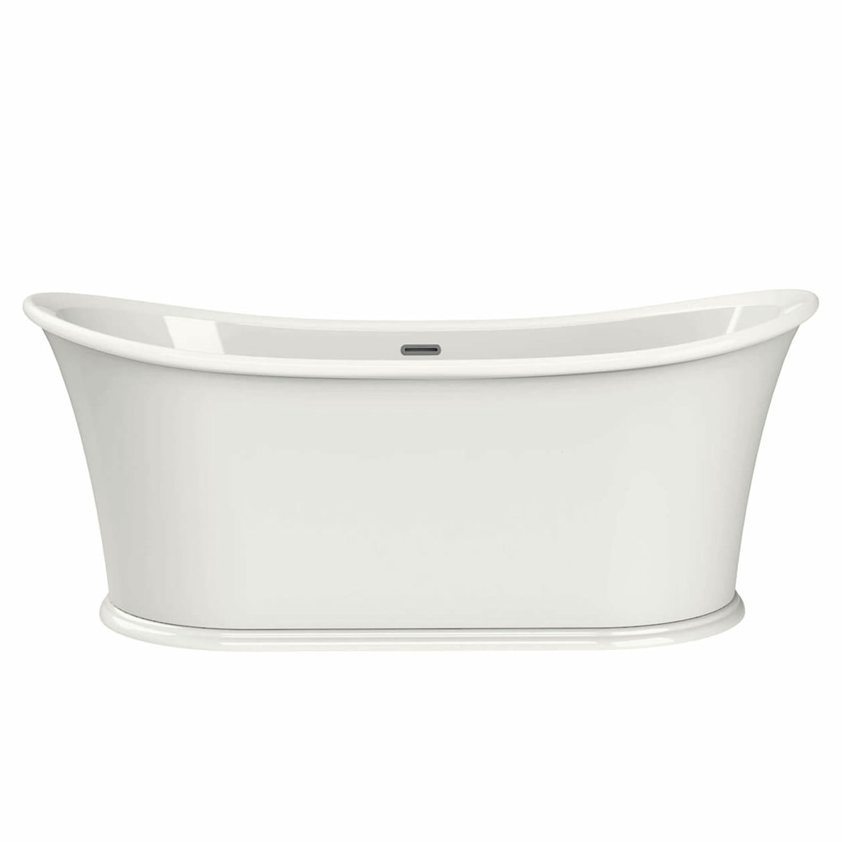 Elina 66 x 34 Acrylic Freestanding Center Drain Bathtub in White with White Skirt