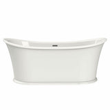 Elina 66 x 34 Acrylic Freestanding Center Drain Bathtub in White with White Skirt