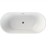 Lorca 6731 Acrylic Freestanding Center Drain Bathtub in White with White Skirt