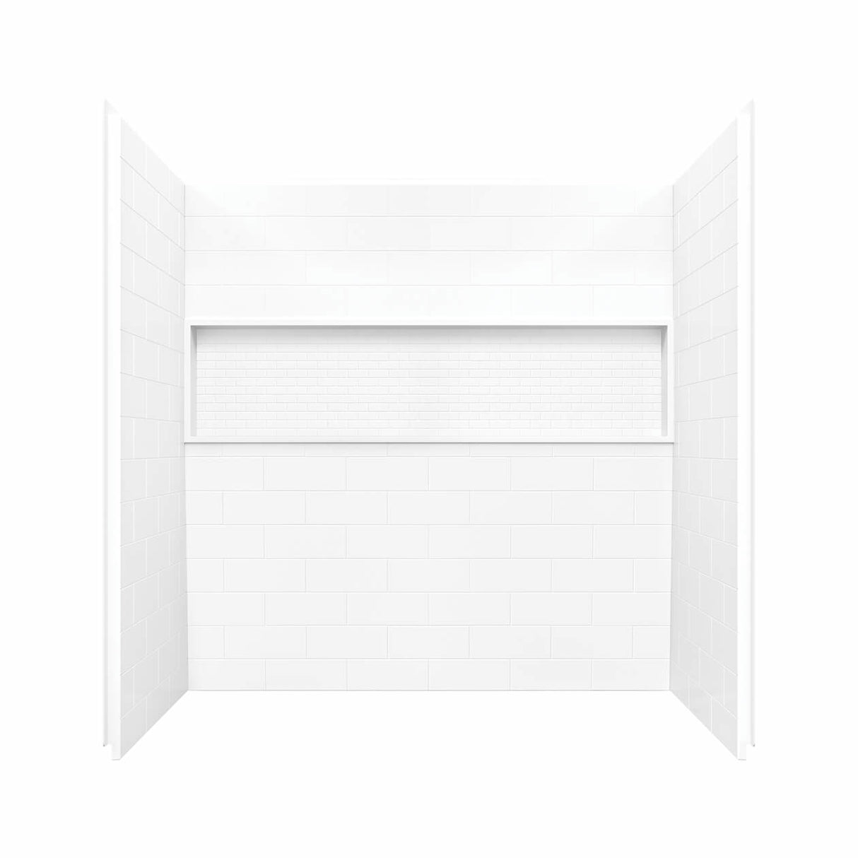NexTile 6030 Direct-to-Stud Four-Piece Alcove Tub Wall Kit in White