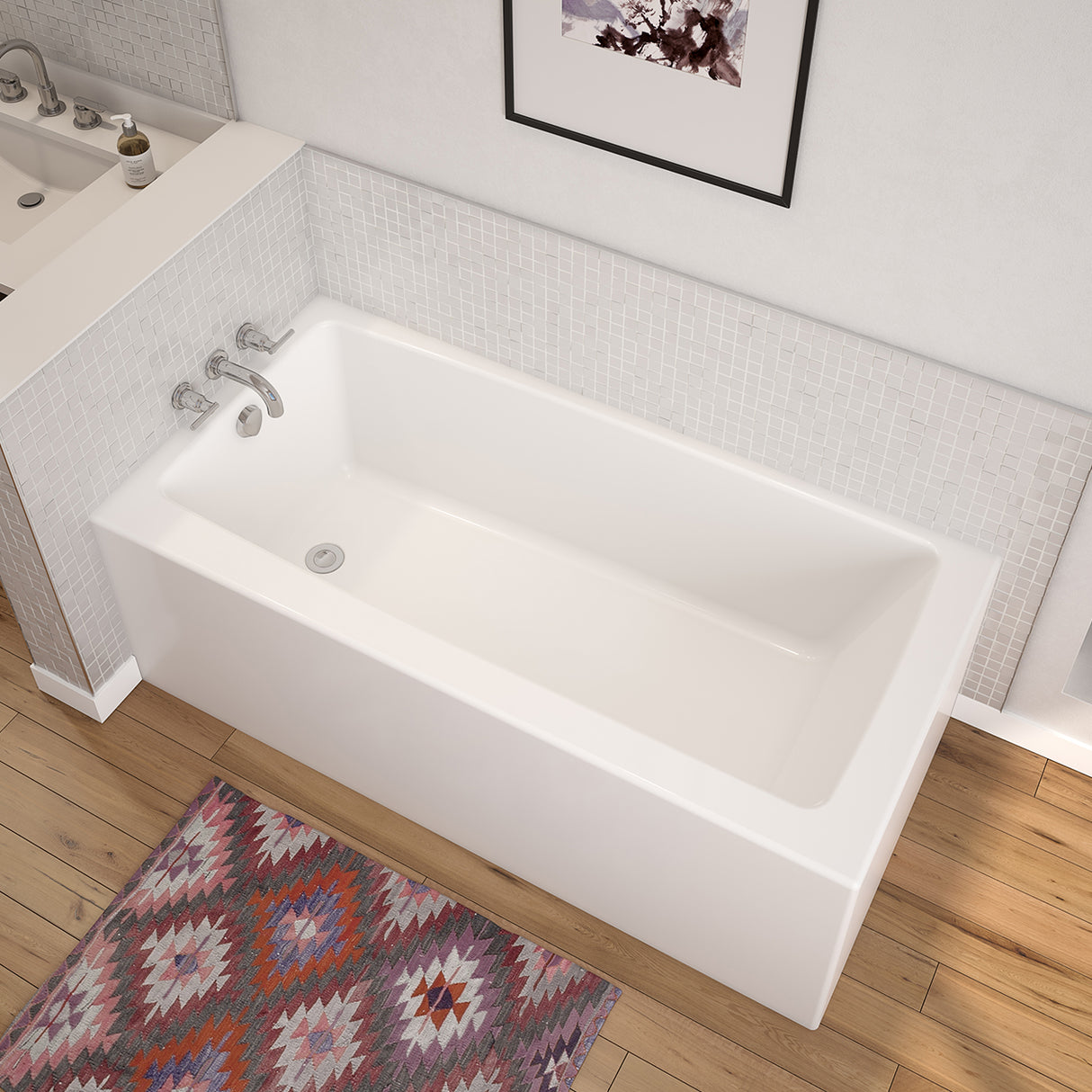 Nomad Corner 6030 AFR AcrylX Corner Left-Hand Drain Bathtub in White