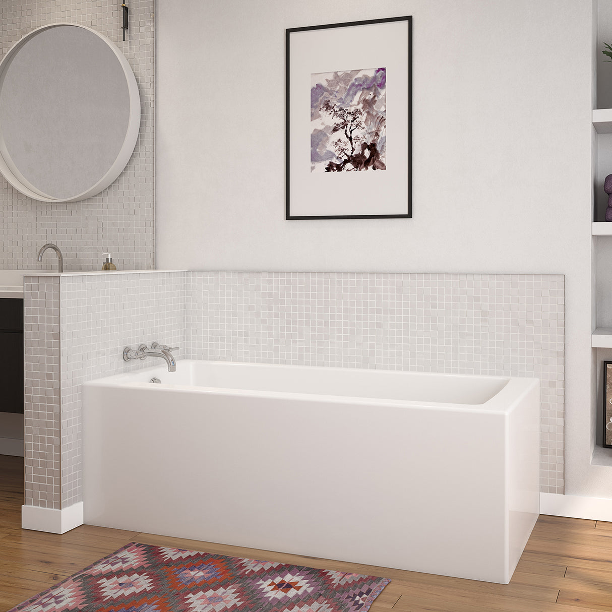 Nomad Corner 6032 AFR AcrylX Corner Left-Hand Drain Bathtub in White
