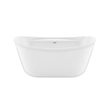 Suna 58 x 32 AcrylX Freestanding Center Drain Bathtub in White with White Skirt