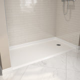 Outlook Base 6030 AcrylX Alcove Shower Base with Right-Hand Drain in White