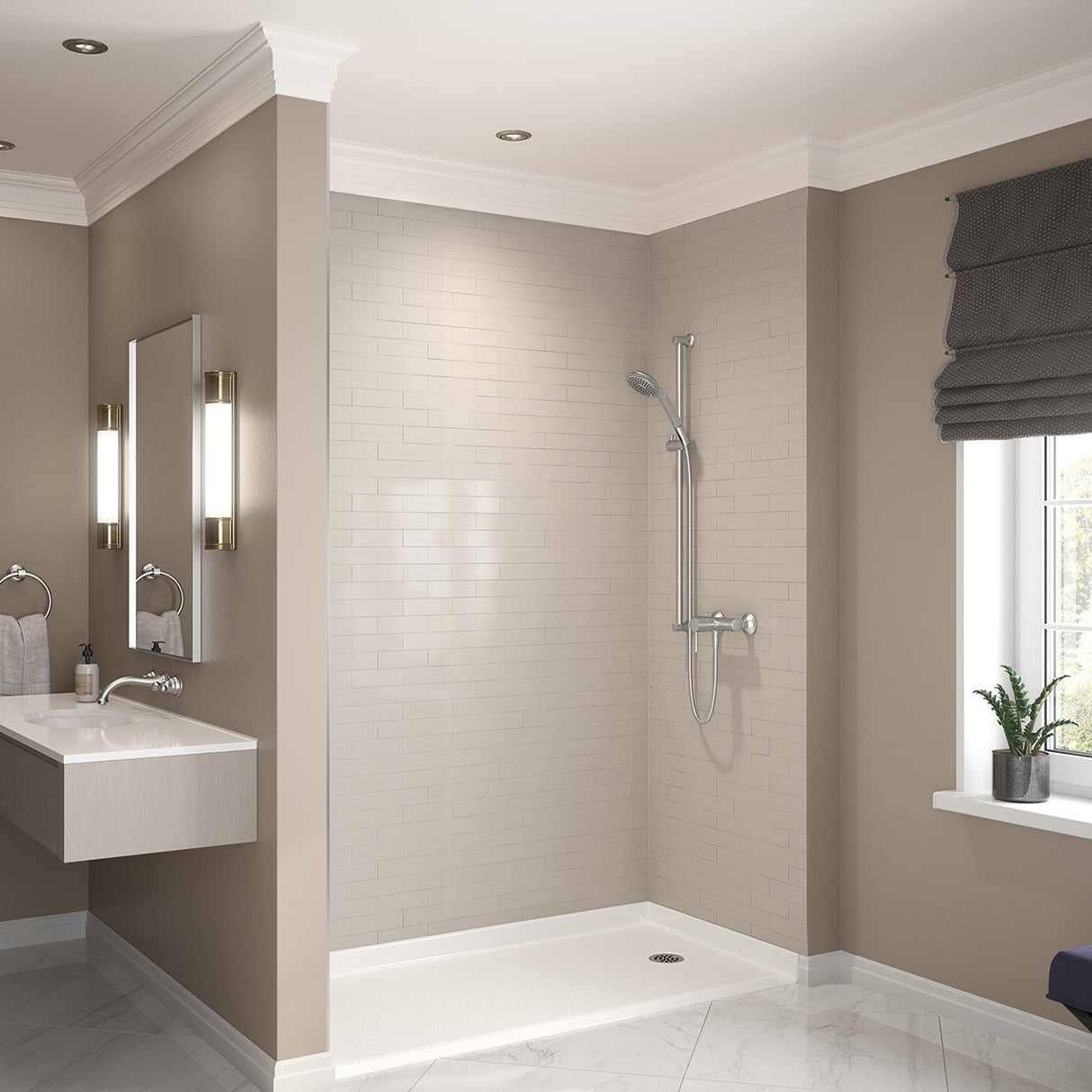 Outlook Base 6030 AcrylX Alcove Shower Base with Left-Hand Drain in White
