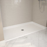 Outlook Base 6238 AcrylX Alcove Shower Base with Center Drain in White