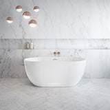 Tosca 5932 Acrylic Freestanding Center Drain Bathtub in White with White Skirt
