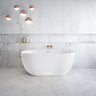 Tosca 5932 Acrylic Freestanding Center Drain Bathtub in White with White Skirt