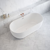 Tosca 6732 Acrylic Freestanding Center Drain Bathtub in White with White Skirt